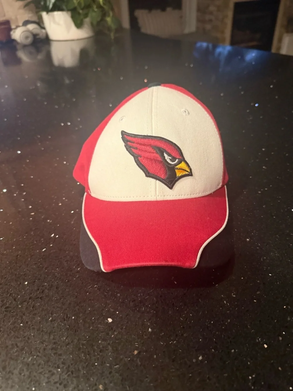 NFL Arizona Cardinals Red & White Baseball Cap with Embroidered Cardinal Logo